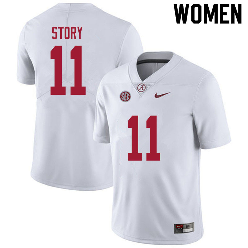 Alabama Crimson Tide Women's Kristian Story #11 White NCAA Nike Authentic Stitched 2020 College Football Jersey FS16B30CS